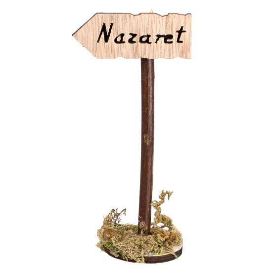 Wooden sign with the inscription 'Nazareth' – Height 11 cm