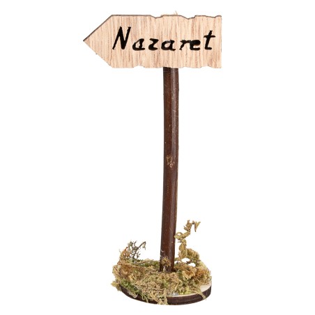 Cartel de madera con inscripción "Nazaret" - Altura 11 cm