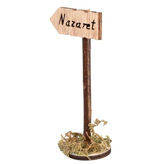 Wooden sign with the inscription 'Nazareth' – Height 11 cm