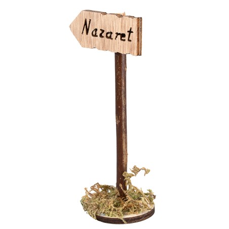 Wooden sign with the inscription 'Nazareth' – Height 11 cm