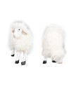 Set of 2 resin sheep with wool for 15 cm nativity scene statues