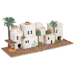 Gruppo di case arabe per paesaggi in lontananza cm 25x9,5x12 h