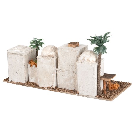 Grupo de casas árabes para paisajes en la distancia cm 25x9,5x12 h