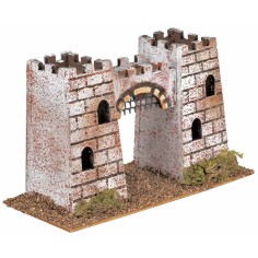 Castle composed of two towers connected by an arch cm 19.5x9x12 2