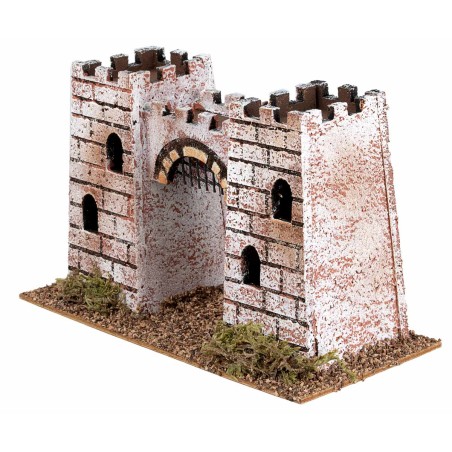 Castillo compuesto por dos torres conectadas por un arco cm