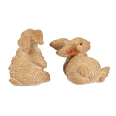 Set de 2 conejos surtidos en resina para pesebre Mondo Presepi 2