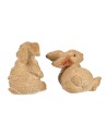 Set de 2 conejos surtidos en resina para figuras de 12 a 15 cm