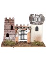 Castle with two towers connected by an arch with a gate cm 19x9x13 h
