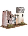 Castillo con dos torres unidas por un arco con portón cm