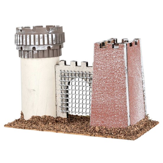 Castle with two towers connected by an arch with a gate cm 19x9x13 h