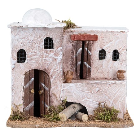 Arab house 2 floors with domed roof and stairs cm 19x13.5x17 h