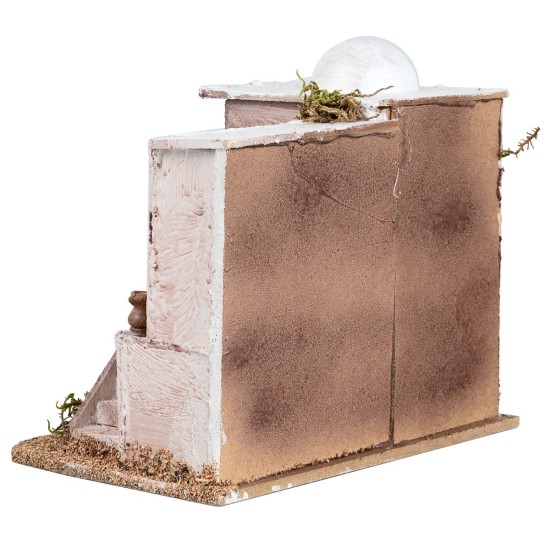 Casa árabe 2 pisos con techo de cúpula y escalera cm 19x13,5x17