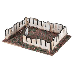 Recinto per animali da cortile cm 13x10x3 h per presepe Mondo 2