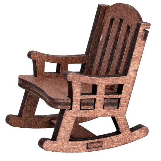 Wooden rocking chair for nativity scene, dimensions 4x5x5 h.