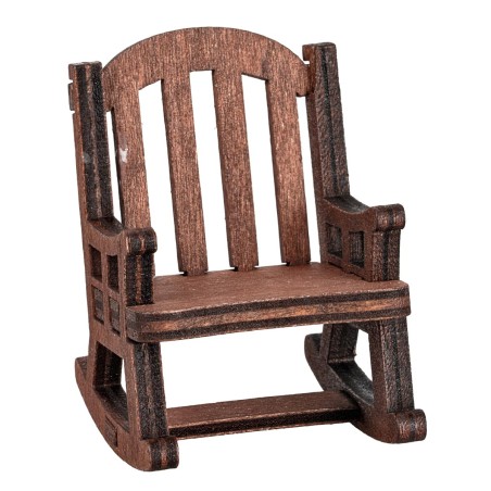 Mecedora de madera para belén, dimensiones 4x5x5 h.