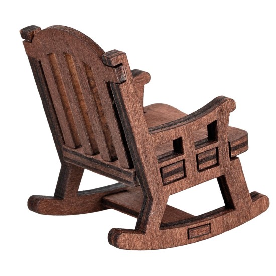 Sedia a dondolo in legno per presepe, dimensioni 4x5x5 h.
