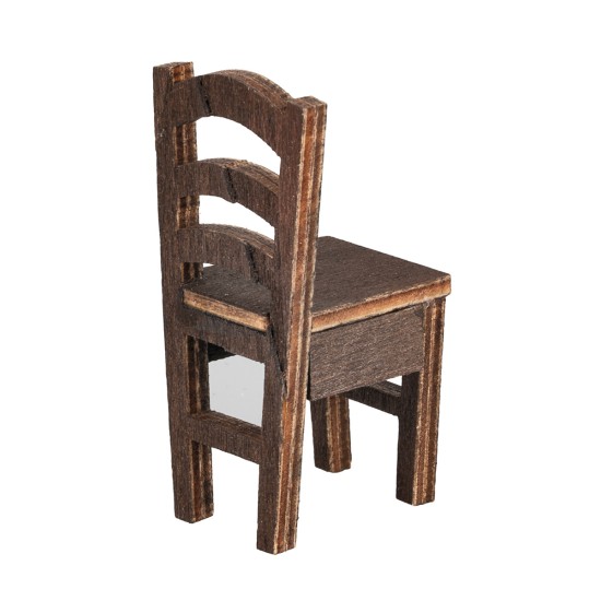 Sedia in legno cm 2x2,5x5 h per statuine da 10 cm