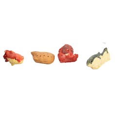 Set of 4 fish and shellfish in assorted colors in resin 2