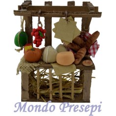 Banco pesebre con alimentos - puestos de pesebre Mondo Presepi