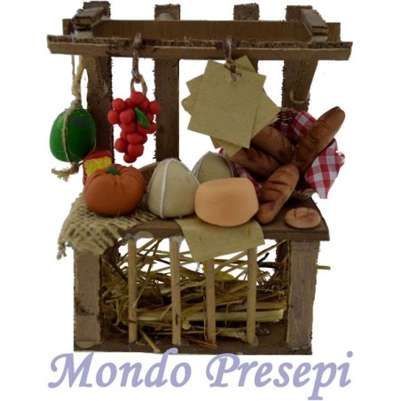 Banco presepe con alimenti -bancarelle presepe Mondo Presepi