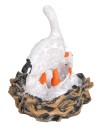 Cigno con piccoli nel nido in resina cm 4x3x5 h