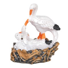 Cigno con piccoli nel nido in resina cm 4x3x5 h 2