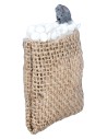 Gray mouse on jute bag – 5x6 cm h for Mondo nativity scene