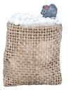 Topolino grigio su sacco di juta – cm 5x6 h per presepe Mondo