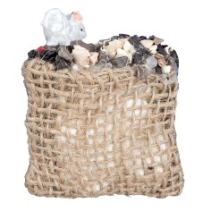 White mouse on jute sack – cm 4.5x5 h for Mondo nativity scene 2