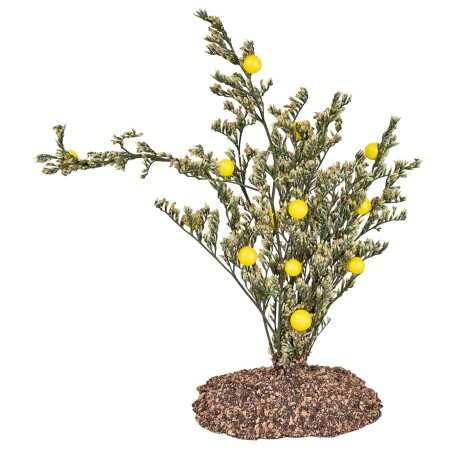 Pianta di limoni in pvc su base effetto terra – H 13,5 cm per