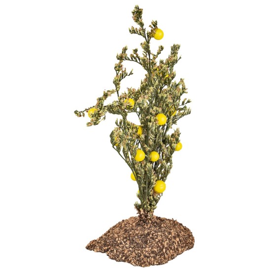 Pianta di limoni in pvc su base effetto terra – H 13,5 cm