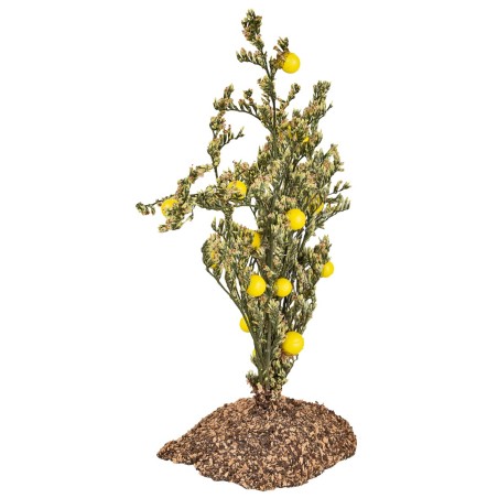 Pianta di limoni in pvc su base effetto terra – H 13,5 cm