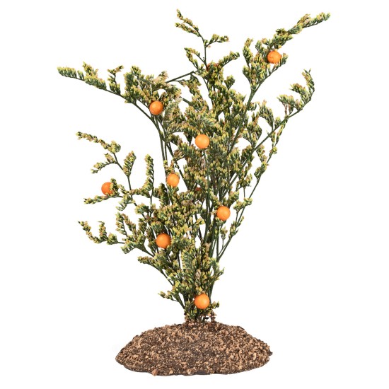 PVC orange plant with earth effect base – Height 16 cm