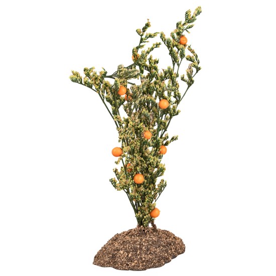 PVC orange plant with earth effect base – Height 16 cm