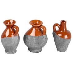 Set 3 anfore in terracotta altezza cm 3 h per presepe Mondo 2
