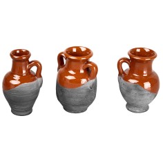 Set of 3 terracotta amphorae height 3 cm for nativity scene World 2