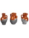 Set de 3 ánforas de terracota altura cm 7 h