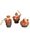 Set of 3 terracotta amphorae with rope – cm 3.5-4.5-4.5 h per