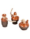 Set di 3 anfore in terracotta con corda – cm 3,5-4,5-4,5 h per