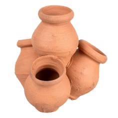 Bloque de 4 ánforas de terracota altura máxima 6 cm