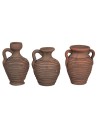 Set de 3 ánforas de terracota altura cm 6-6,5-7 h