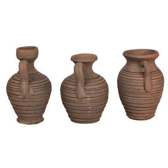 Set de 3 ánforas de terracota altura cm 6-6,5-7 h para belén