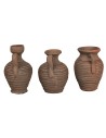 Juego de 3 ánforas de terracota altura cm 6-6,5-7 h para belén