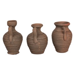 Set of 3 terracotta amphorae, height 6-6.5-7 cm h for nativity scene 2
