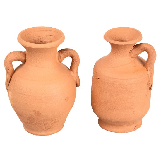 Set de 2 ánforas de terracota Ø3,6-4 cm – H6 cm para belén Mundo