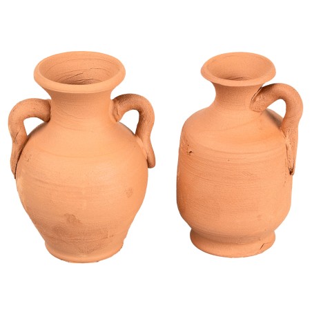 Set de 2 ánforas de terracota Ø3,6-4 cm – H6 cm para belén Mundo