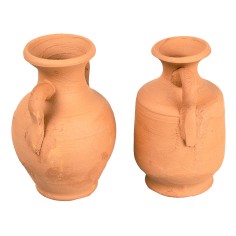 Conjunto de 2 ánforas de terracota Ø3,6-4 cm – H6 cm para belén Mundo 2