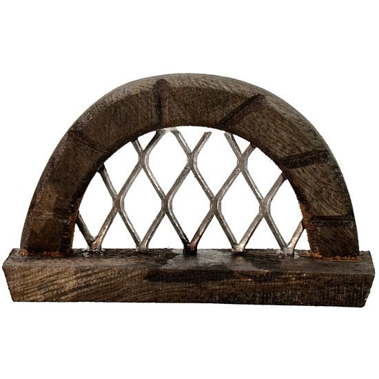 Finestra in legno con griglia in metallo cm 6,8x1,6x7 h
