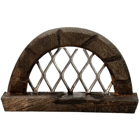 Ventana de madera con rejilla de metal cm 6,8x1,6x7 h