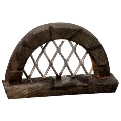 Ventana de madera con rejilla de metal cm 6,8x1,6x7 h
